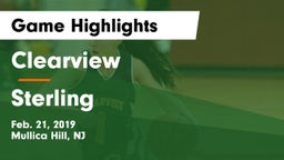 Clearview  vs Sterling  Game Highlights - Feb. 21, 2019