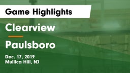 Clearview  vs Paulsboro  Game Highlights - Dec. 17, 2019