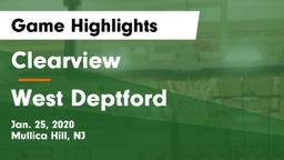 Clearview  vs West Deptford  Game Highlights - Jan. 25, 2020