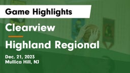 Clearview  vs Highland Regional  Game Highlights - Dec. 21, 2023
