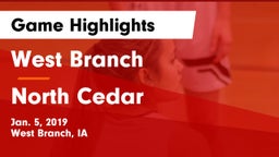 West Branch  vs North Cedar  Game Highlights - Jan. 5, 2019