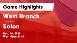 West Branch  vs Solon  Game Highlights - Dec. 16, 2019
