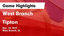 West Branch  vs Tipton  Game Highlights - Dec. 10, 2019
