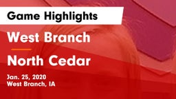 West Branch  vs North Cedar  Game Highlights - Jan. 25, 2020