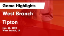 West Branch  vs Tipton  Game Highlights - Jan. 28, 2020