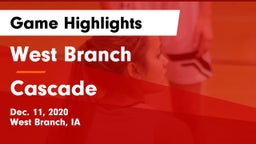 West Branch  vs Cascade  Game Highlights - Dec. 11, 2020