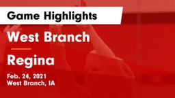 West Branch  vs Regina  Game Highlights - Feb. 24, 2021