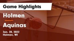 Holmen  vs Aquinas  Game Highlights - Jan. 28, 2022