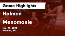 Holmen  vs Menomonie  Game Highlights - Jan. 15, 2024