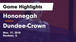 Hononegah  vs Dundee-Crown  Game Highlights - Nov. 17, 2018