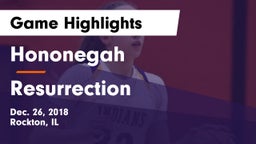 Hononegah  vs Resurrection Game Highlights - Dec. 26, 2018