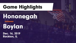 Hononegah  vs Boylan  Game Highlights - Dec. 16, 2019