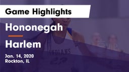 Hononegah  vs Harlem  Game Highlights - Jan. 14, 2020