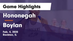 Hononegah  vs Boylan  Game Highlights - Feb. 4, 2020