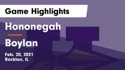 Hononegah  vs Boylan  Game Highlights - Feb. 20, 2021