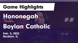 Hononegah  vs Boylan Catholic  Game Highlights - Feb. 3, 2023