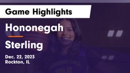 Hononegah  vs Sterling  Game Highlights - Dec. 22, 2023