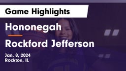 Hononegah  vs Rockford Jefferson  Game Highlights - Jan. 8, 2024