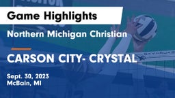Northern Michigan Christian  vs CARSON CITY- CRYSTAL  Game Highlights - Sept. 30, 2023