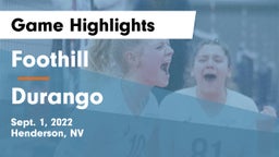 Foothill  vs Durango Game Highlights - Sept. 1, 2022