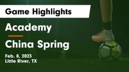 Academy  vs China Spring  Game Highlights - Feb. 8, 2023