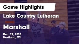 Lake Country Lutheran  vs Marshall  Game Highlights - Dec. 22, 2020