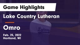 Lake Country Lutheran  vs Omro  Game Highlights - Feb. 25, 2022
