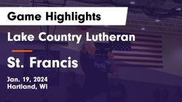 Lake Country Lutheran  vs St. Francis  Game Highlights - Jan. 19, 2024