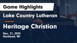 Lake Country Lutheran  vs Heritage Christian  Game Highlights - Dec. 21, 2023