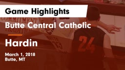 Butte Central Catholic  vs Hardin  Game Highlights - March 1, 2018