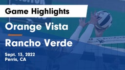 Orange Vista  vs Rancho Verde Game Highlights - Sept. 13, 2022