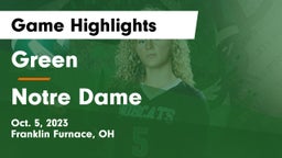Green  vs Notre Dame  Game Highlights - Oct. 5, 2023