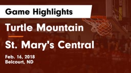 Turtle Mountain  vs St. Mary's Central  Game Highlights - Feb. 16, 2018