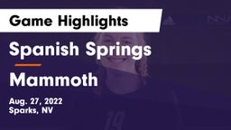 Spanish Springs  vs Mammoth Game Highlights - Aug. 27, 2022