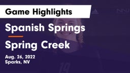 Spanish Springs  vs Spring Creek  Game Highlights - Aug. 26, 2022