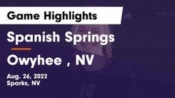 Spanish Springs  vs Owyhee , NV Game Highlights - Aug. 26, 2022