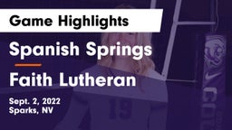 Spanish Springs  vs Faith Lutheran  Game Highlights - Sept. 2, 2022