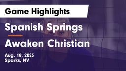 Spanish Springs  vs Awaken Christian Game Highlights - Aug. 18, 2023