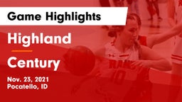 Highland  vs Century  Game Highlights - Nov. 23, 2021