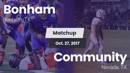 Matchup: Bonham  vs. Community  2017