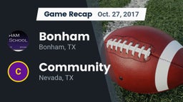 Recap: Bonham  vs. Community  2017