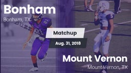 Matchup: Bonham  vs. Mount Vernon  2018