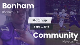 Matchup: Bonham  vs. Community  2018