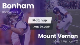 Matchup: Bonham  vs. Mount Vernon  2019