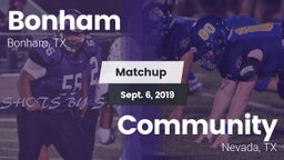 Matchup: Bonham  vs. Community  2019