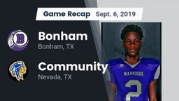 Recap: Bonham  vs. Community  2019