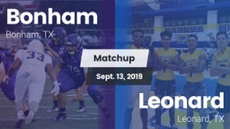 Matchup: Bonham  vs. Leonard  2019