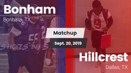 Matchup: Bonham  vs. Hillcrest  2019