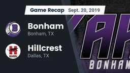 Recap: Bonham  vs. Hillcrest  2019