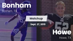 Matchup: Bonham  vs. Howe  2019